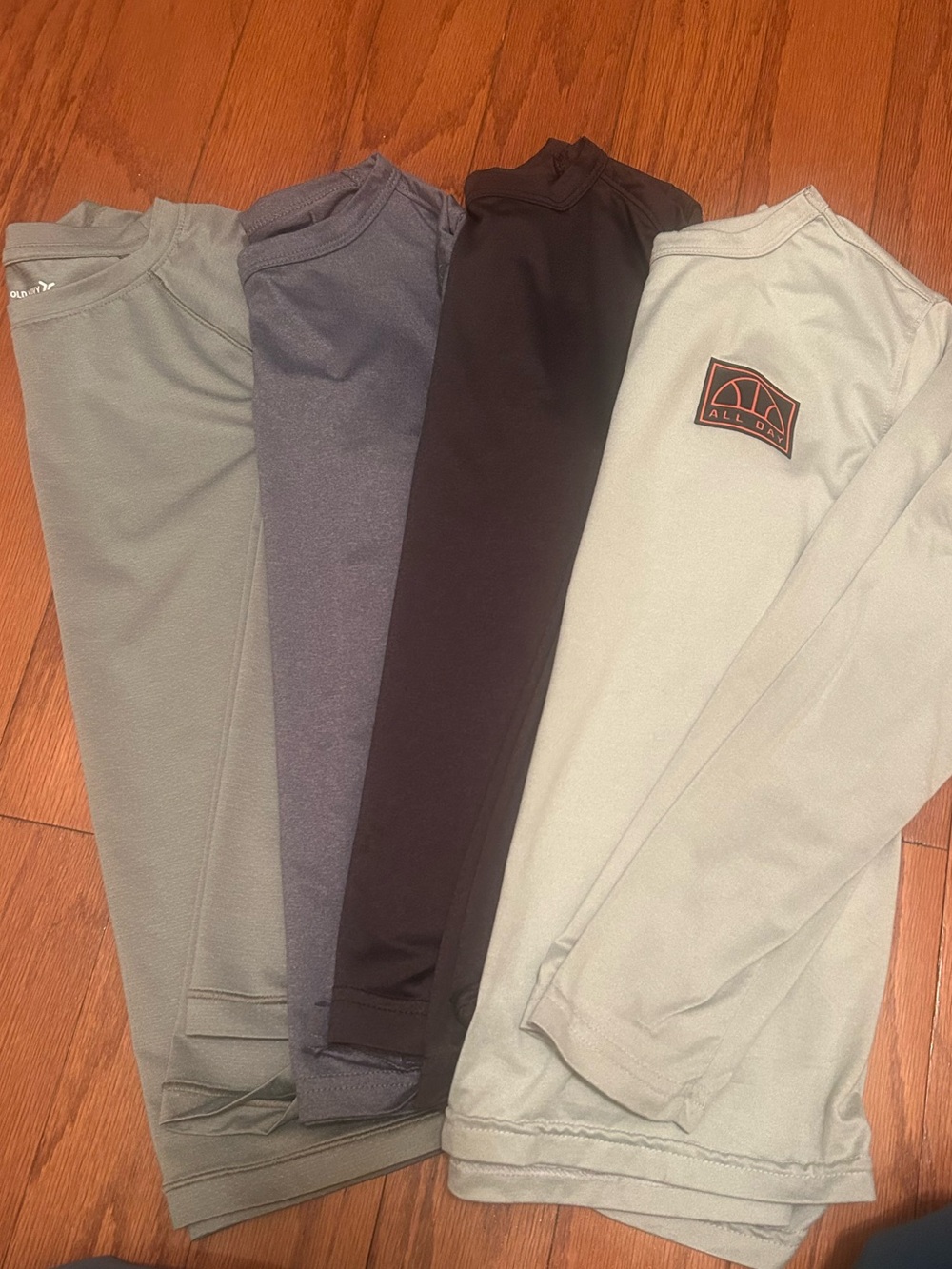 Old Navy Kids Casual Long Sleeve Shirt Pack - Sage, Charcoal, Black, Light Gray